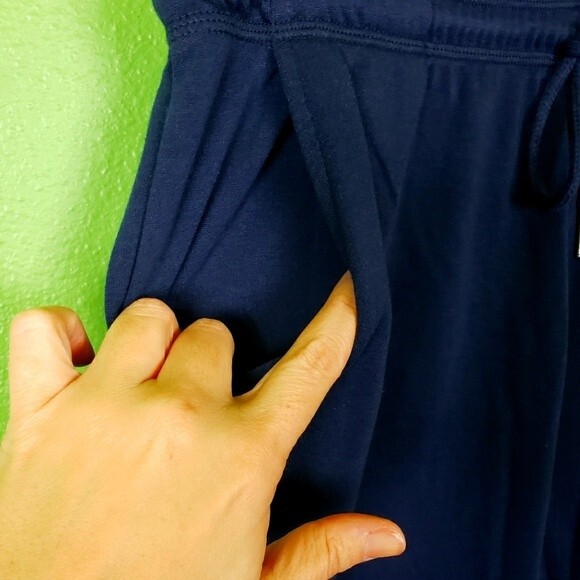 Halston Studio Soft Comfy Lounge wear Navy Blue Jogger Pants Size XS/X-Small - Picture 7 of 11